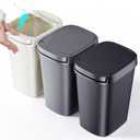 CEROELDA 3 Pack Bathroom Trash Can with Lid, 10L/2.6 Gal Small Garbage Can with Press Top Lid, Slim Plastic Waste Basket for Toilet, Office, Bedroom (Muti 1, 3 Pack)