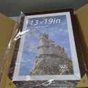 13x19 Picture Frame 3 Pack, Brown Wood, Tempered Glass, 11x17 Mat