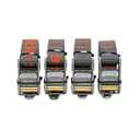 Rollercam 1.0” Tiedown Straps with Rollercam Buckle - Cam Strap Polypropylene Webbing with Triple-Bar Tack Stitching – Outdoor Gear Heavy-Duty Lashing Straps, 350 lb Load, Straight End, 4 Pack, 2 Foot