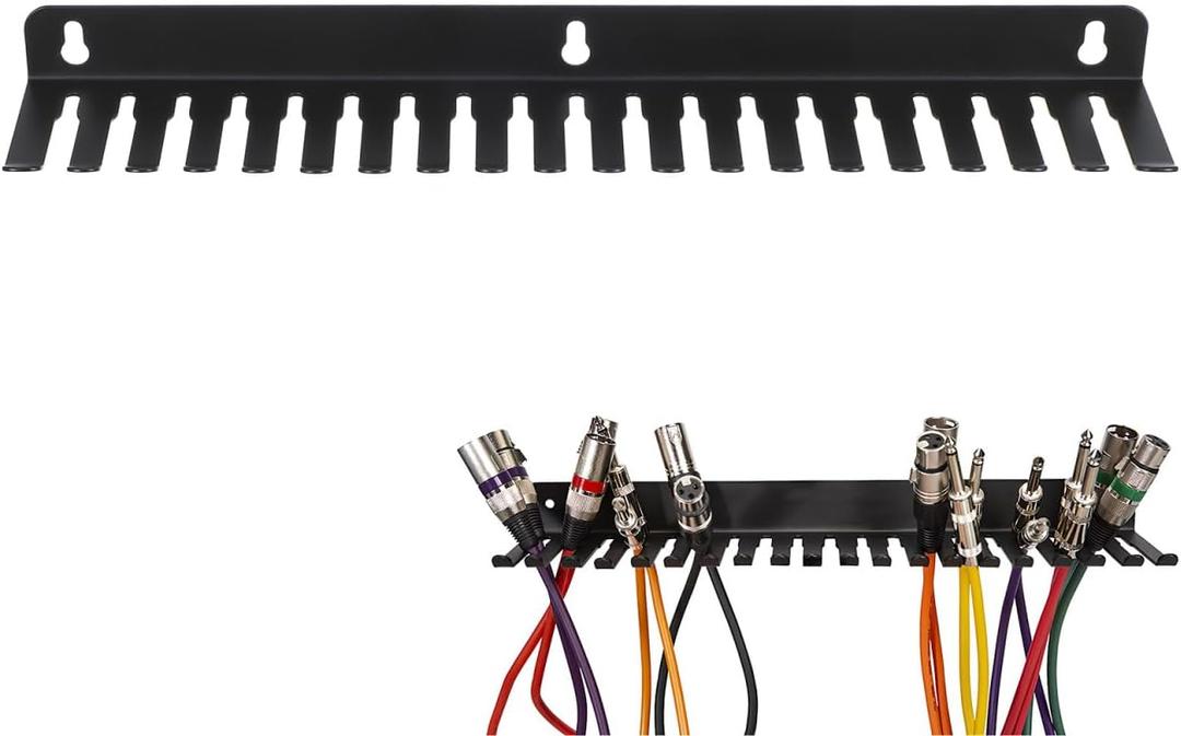 Wall Mounted Cable Management Rack 19-Slot Slot Storage Rack for Wire Storage Wall Cable Holder and Electrical Wire Bracket for Home Office .74 X 2.75 X 0.98 in