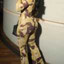 Sexy 2 Piece Outfits for Women Mesh Print Long Sleeve Button Down Shirt and High Rise Flare Pants Matching Set (M)