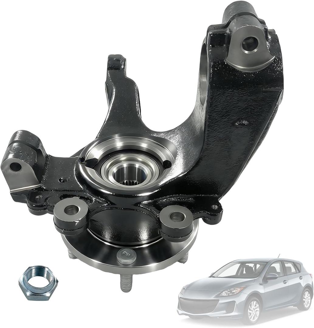 BBM2-33-021C Left Front Steering Knuckle Compatible with 2010-2013 Mazda 3