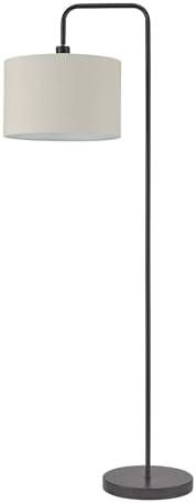 Globe Electric 67395 Barden 58" Floor Lamp, Dark Bronze, Beige Fabric Shade, On/Off Socket Rotary Switch