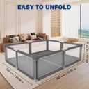 Foldable Baby Playpen, 59" x 71" Portable Play Pen for Babies and Toddlers, Collapsible PlayYard, Indoor & Outdoor Baby Fence with Breathable Mesh, Travel Safety Area