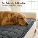 Smiry Couch Cover for Dogs Washable, Non Slip Fuzzy Pet Couch Covers for 3 Cushion Sofa Pet Friendly, Thick Soft Sofa Slipcovers Cushion Protector (Dark Grey, 27.6" x 27.6")