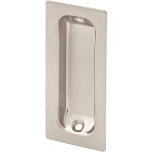Prime-Line N 7342 Brass Closet Door Pull, 3-1/4 Inches H x 1-3/8 Inches W, Satin Nickel (2 Pack)