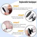 Foldable Electric Foot Callus Remover, Foot Files, 9-Speed Foot Sander Pedicure Tools for Feet Dead Skin with Sandpaper Disk and Nail CareRose Gold