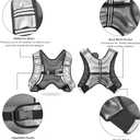 Weighted Vest, 6lb/8lb/12lb/16lb/20lb/25lb/30lb Weight Vest with Reflective Stripe, Weighted Vest for Men Women Workout Equipment for Strength Training, Running, Jogging, Fitness, Weight Loss (PU-Silver)