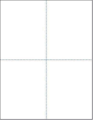 NextDayLabels - 8-1/2 x 11 Blank Perforated Paper, 24# Paper Perforated in 4 pcs, 4 Per UP Page Perforated Paper - 500 Sheets/Ream, Item #1689