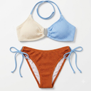 Blooming Jelly Womens Sexy 2 Piece Bikini Sets Cheeky High Cut Bathing Suit Color Block Textured U-Wire Swimsuits 2026, Smal