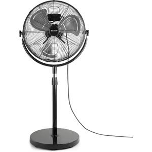 BEESTAR 20 Inch Heavy Duty High Velocity Pedestal Fan,Industrial Standing Fan with Adjustable Height and Tilt,3-Speed,Metal Fan for Industrial, Commercial, Residential, Greenhouse,Black