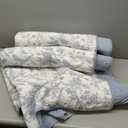 Laura Ashley - Queen Quilt Set, Soft Cotton Bedding with Reversible Design, Medium Weight for Year Round Use, 3 Piece Bed Set with Matching Pillowcases (Amberley Blue)