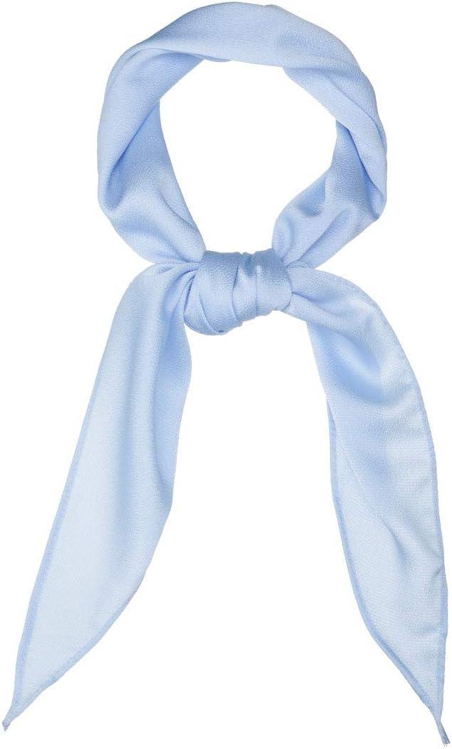Allegra K Solid Color Rhombus Neck Scarf Scarves Skinny Long Neckerchief for Women (Medium, Light Blue)
