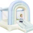 Dream Castle Bounce House，Little Freshness Blue Bounce House with Slide，Toddler Bouncy House with Blower for Indoor/Outdoor, 8 ft L x 6 ft W, Ideal Gifts for Kids