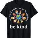 in A World Be Kind Kids Earth World Kindness Day Teachers T-Shirt, XS