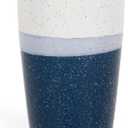 KERMANDO Ceramic Travel Mug with Lid, Blue Double Wall Coffee Mug Tumbler, Reusable Tall Cup, Splash Resistant Lid, Dishwasher Microwaveable Safe