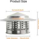 6" Round Chimney Caps, Stainless Steel Chimney Cap with Screen, 6 Inch Stove Pipe Cap Chimney Cover for All-Round Chimney Protection, 6 Inch Chimney Cap Roof Vent Cap Rain Caps for Outside, 160mm
