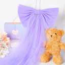 Zeyune 1 Pcs Purple Large Bow Party Decorations 13.4 x 28.7 Inch Giant Ribbon Bow Hanging Wall Decor Wrapping DIY Craft for Birthday Valentines Day Wedding Baby Shower Room Wall Backdrop Party