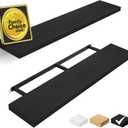 BAYKA Floating Shelves, 48 inches Long Heavy Duty Wall Mounted Rustic Wood Shelves for Bathroom, Bedroom, Living Room, Kitchen, Office, Hanging Shelf for Books/Storage/Decor(Black,Set of 2) (A. Black - Universal Classic Style)