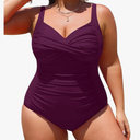 Yonique Women Plus Size One Piece Swimsuits Tummy Control Bathing Suits Twist Front Ruched Swimwear, Size 22W