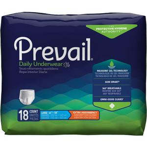 Prevail Daily Protective Underwear - Unisex Adult Incontinence Underwear - Disposable Adult Diaper for Men & Women - Maximum Absorbency - Large - 18 Count (Pack of 4)
