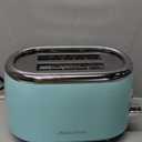 MÜELLERHOME Retro Toaster 2 Slice, 7 Browning Levels, 3 Functions (Reheat, Defrost, Cancel), Removable Crumb Tray, Under Base Cord Storage, Turquoise