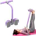 Abdominal Trainer, Sit-Up Training Equipment, 6 Tubes Fitness Elastic Pull Rope, Tension Rope Pull Up Pilate Foot Pedal Resistance Band Workout Tool Ab Shaper (Purple)