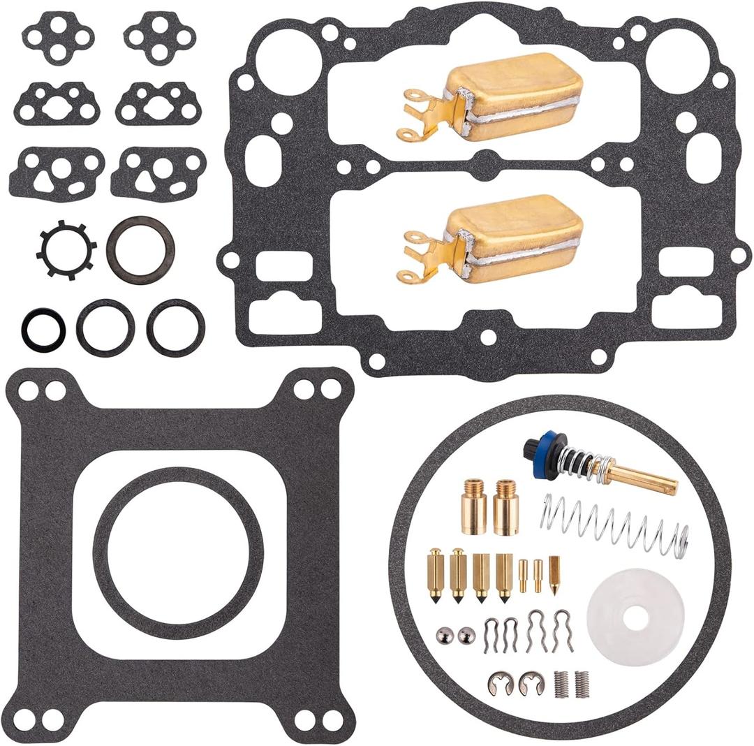 Carburetor Rebuild Kit Compatible with Edelbrock 1405 1406 1407 1408 1409 1410 1411, Carb Rebuild Kit for AFB 4 barrel 500 600 650 700 750 800 CFM Weber Marine # 809064 Carter 9000 series