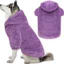 Fuzzy Dog Sweaters for Large Dogs Dog Hoodie, Size S, Purple