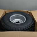 AR-PRO 2-Pack 18x9.5-8 Lawn Mower Tire and Wheel Assembly, 4-Ply Tubeless Turf Tires on Silver Rim, 4 Lug 4" Bolt Pattern, 2.83" Center Hole, for Zero Turn & Riding Mowers