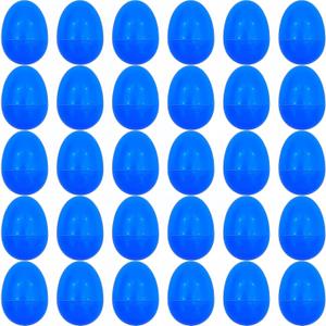 Plastic Easter Eggs for Holiday Decorations and Celebrations, 30 Pcs (Blue)