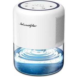 44oz(1.3L) Small Dehumidifier for Home, Auto-Off Quiet Portable Dehumidifier with 3 Modes, 10 Color Lights, 4 Timer Settings for Bedroom Bathroom Closet (215 sq.ft)