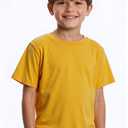 Huata Boys Girls Short Sleeve Tee T-Shirt Crewneck 2 Packs (Yellow)
