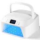 JODSONE U V LED Nail Lamp with Hand Pillow Large Space for Salon Portable Handle Front and Rear Dual Display Professional Nail Lamp Fast Drying Gel Nail Polish