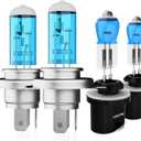 Headlight Bulbs Fit For Ford Focus 2000-2004, 9003 High Low Dual Beam 880 Fog Lights Combo, Super Bright 5500K White Light High Performance Halogen Light Bulbs, 4PCS