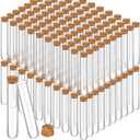 Thyle Glass Test Tubes with Cork Clear Stoppers Round Bottom Lab Test Alcohol Tampons Glass Tubes Container Vials for Plants Scientific Experiments Candy Storage Party Favors (200pcs,20x150mm/35ml)