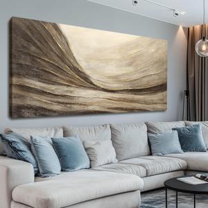 WINKAILIN Abstract Canvas Wall Art Modern Wall Decor Brown and Grey Artwork for Bedroom Dining Room Big Painting for Living Room 29x58 Inch (58L" x 29W")