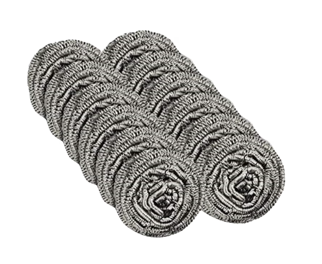 Kitchen Selection Steel Wool 12/16 count #0 Fine steel wool scrubber pad used for dishes, pots, pans, and ovens. easy scouring for tough kitchen cleaning