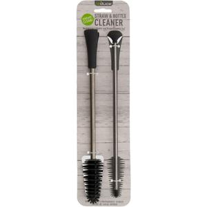 Reduce Straw & Bottle Brush Set - 2-in-1 Large and Small Set, Ideal for Straws Plus Water & Sports Bottles, Tumblers - Hygienic Silicone, Non Scratch - Small Brush Stores Inside Large Brush