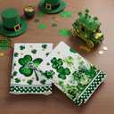 XCHI Lucky Watercolor Green Shamrocks Clovers Coins St. Patrick's Day Kitchen Towels Dish Towels 18x26 Inch Home Kitchen Decorations Hand Towels Set of 2 Drying Dishcloth