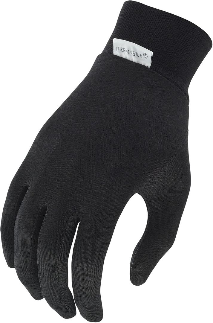 Terramar Kids Thermasilk Ultra-Thin Performance Liner Gloves (Medium (6), Black)