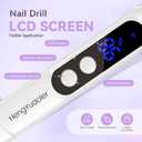 Electric Nail Drill Professional Manicure Pedicure Kit Acrylic Nail Drill Machine for Gel Cordless Nail Drill Machine Toe Nail Tools 3 Speeds Thick Toenail Grinder(White