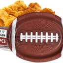 50 Pcs Football Oval Plates 10" x 12" Large Football Paper Plates 400 GSM Disposable Heavy Duty Football Birthday Party Decorations for Football Theme Party Supplies Sports Game Tailgate Party Decor