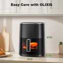 OLIXIS Air Fryer 6 Quart with Window Square Air Fryer 12-in-1 Air Fry, Roast, Reheat, Dehydrate, Bake, Steam, Fries, Custard, Chicken, Wings, Sea Food, Vegetabels,400F, Black