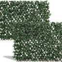 DOEWORKS Expandable Fence Privacy Screen for Balcony Patio Outdoor, 2PCS Faux Ivy Fencing Panel for Backdrop Garden Backyard Home Decorations (Dark Green)