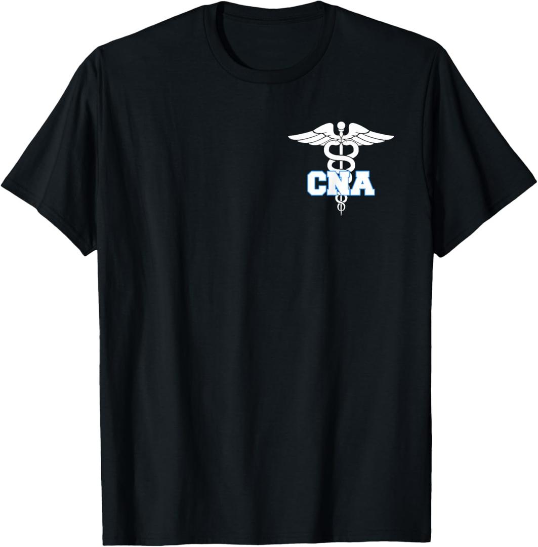 CNA Caduceus Medical Symbol Nurse Gifts T-Shirt Male 2XL Black