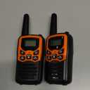 Walkie Talkies, MOICO Long Range Walkie Talkies for Adults with 22 FRS Channels, Family Walkie Talkie with LED Flashlight VOX LCD Display for Hiking Camping Trip (Orange, 2 Pack)