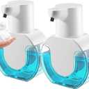 VZZNN 2 Pack Automatic Foaming Soap Dispenser 14.2oz/420ML Touchless Automatic Foaming Soap Dispenser,Rechargeabled Wall Mounted Smart Pump for Bathroom Kitchen (White)