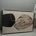 Large Framed Neutral Abstract Wall Art for Living Room, 3 Piece Modern Canvas Prints Paintings Artwork for Walls, Black and Beige Pictures for Living Room Hallway Stair Office Wall Decor 24x36 Inch