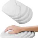 Mouse Pad Wrist Wrist Rest, Comfortable Memory Foam Wrist Rest, Non-Slip PU Base, Ergonomic Wrist Support and Arm Rests for Gaming, Office, Computer Use, Relieve Typing Pain White Marble